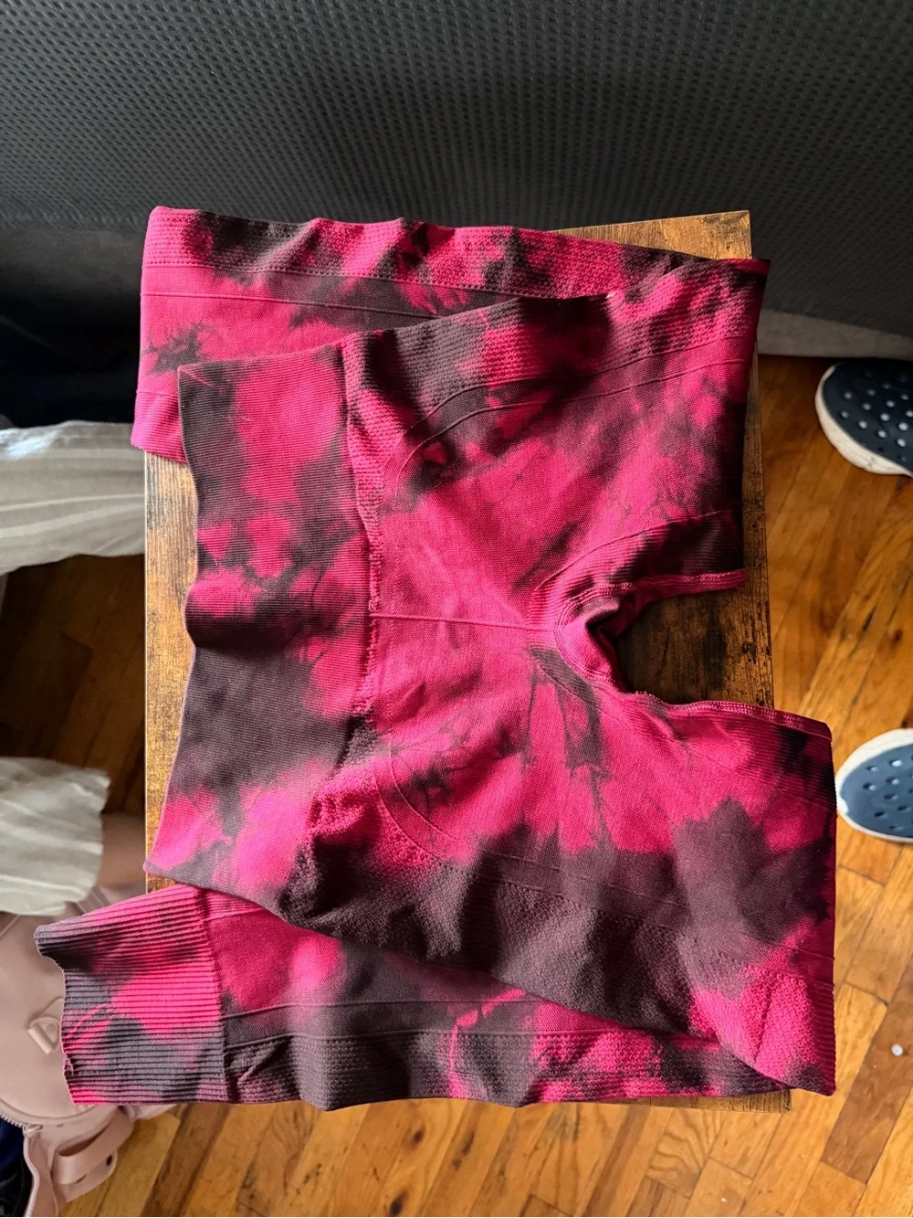 lululemon athletica Pink and Black Tie-Dye Seamless Leggings
